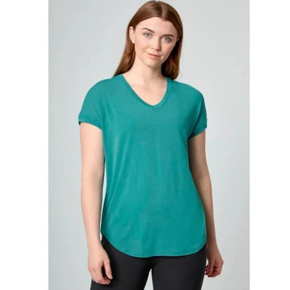 * 3 FOR $23* NEW Mondetta Soft V-neck Moisture Wicking Tencel Anti-Odor Shirt L